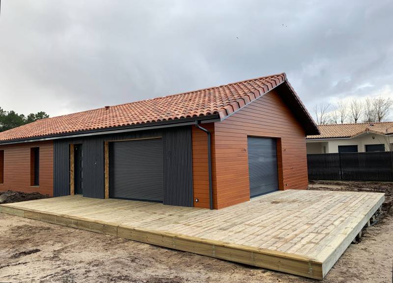 Création d'une terrasse en bois de 50m2 sur la commune de Parentis