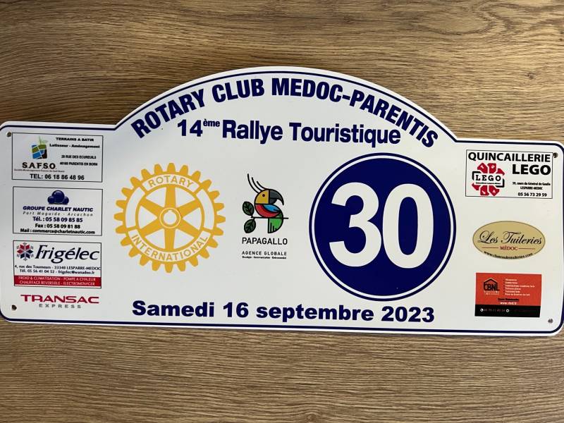 CBNL, sponsor du 14 ème Rally Touristique organisé par le Club Rotary Médoc-Parentis à Parentis-en-Born